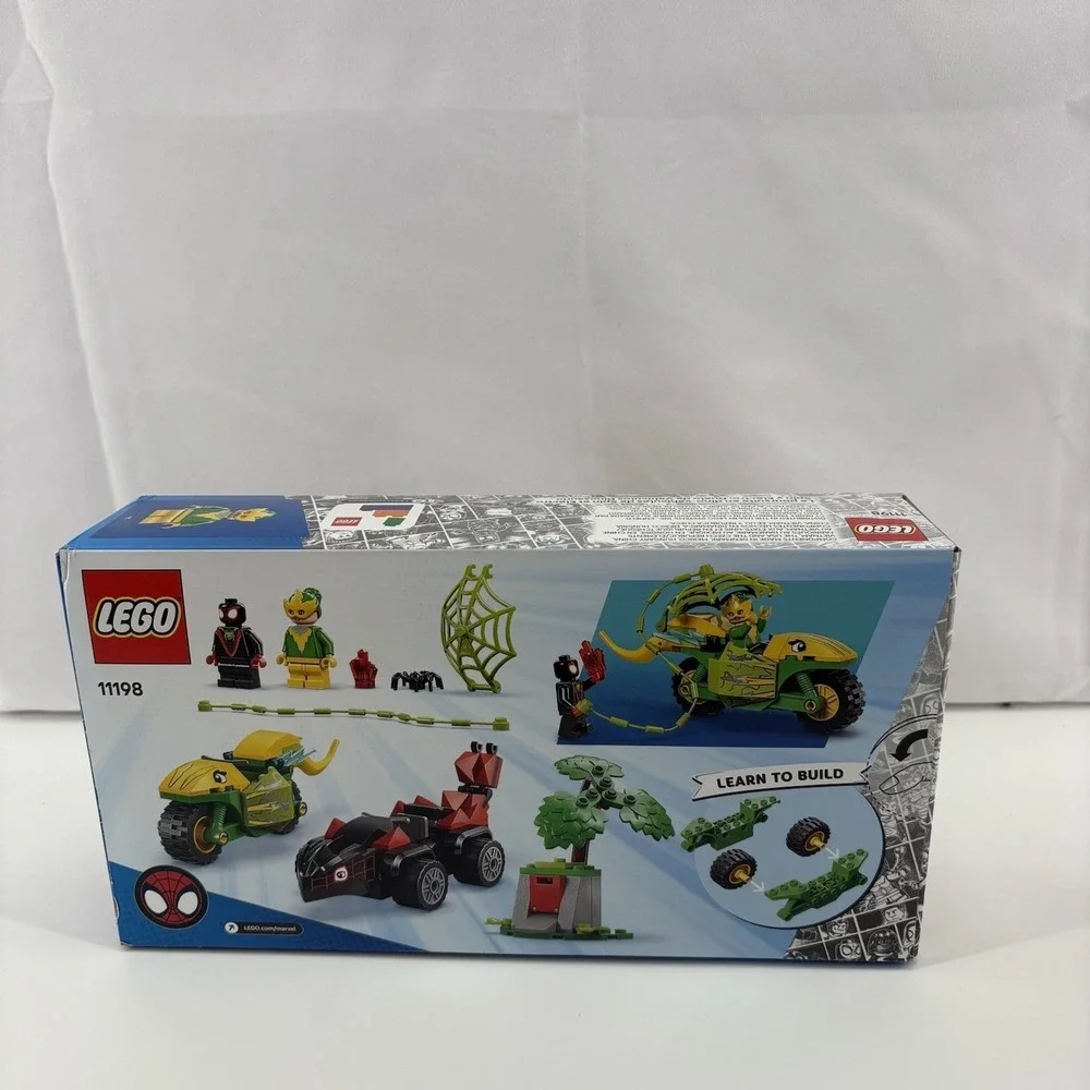 Lot Of 2 LEGO Spider-Man: Spin and Electro‎ Dinosaur Vehicle Chase Set #11198
